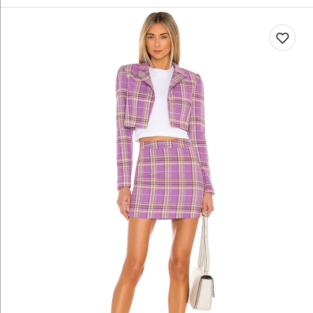 Purple superdown cropped blazer (and skirt)
